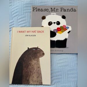 Please, Mr. Panda by Steve Antony NEW + I Want My Hat Back BOTH HARDCOVER BOOKS